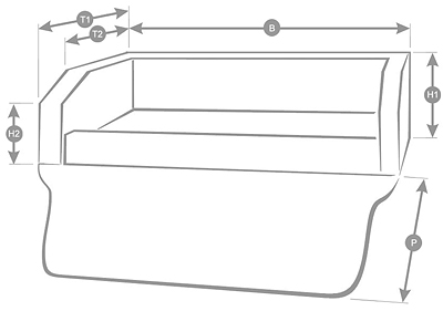 TIERVITAL NATURPRODUKTE - Hunde Autobett Travelmat Plus Kunstleder 90x50  grau