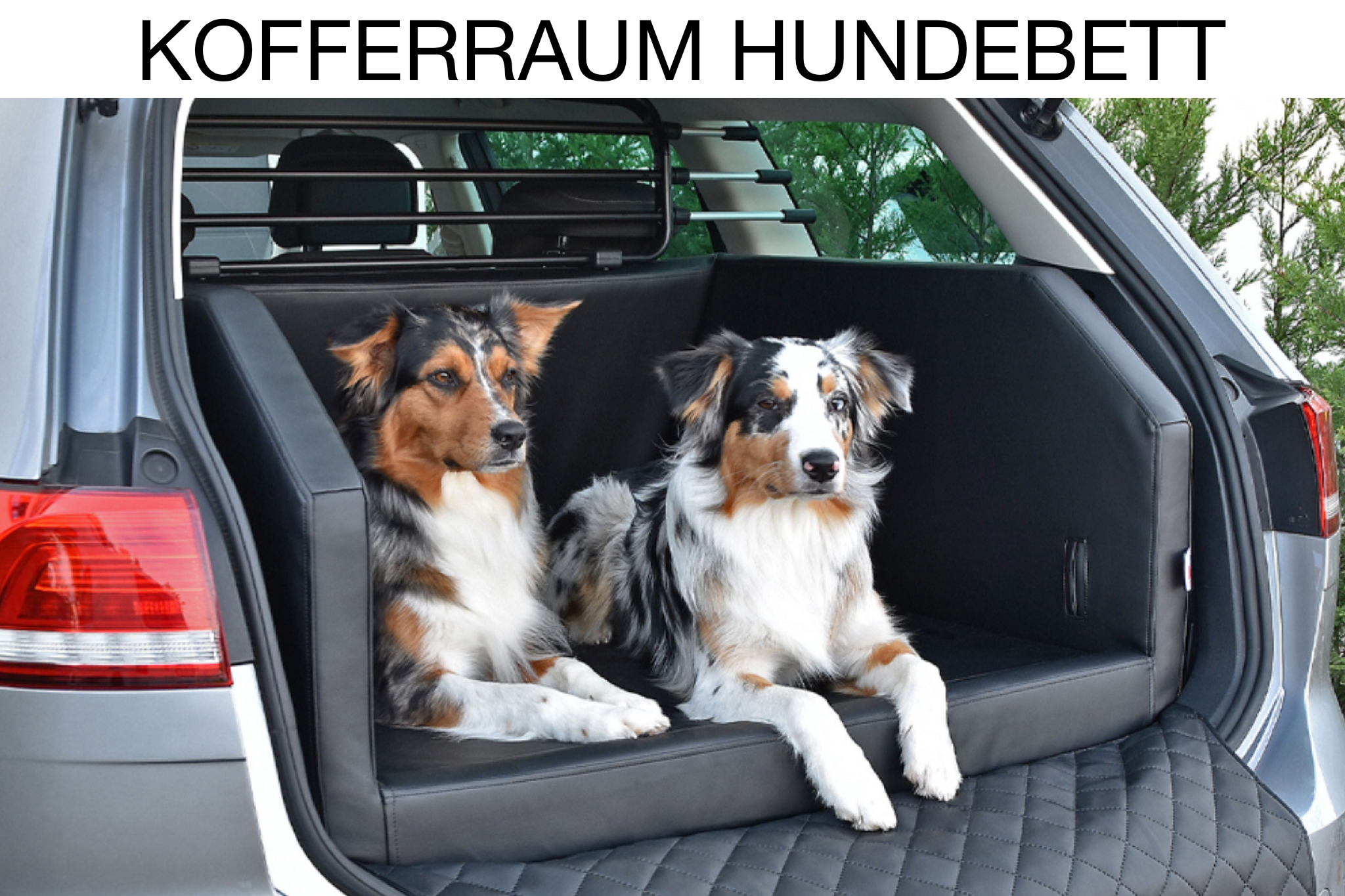 Autohundebett aus schmutzresistentem Kunstleder mit Stoßstangenschutz -  Travelmat Plus