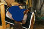 Preview: Sattelsitzbezug western Lammfell marineblau