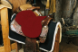 Preview: Sattelsitzbezug western Lammfell bordeaux rot
