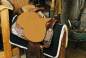 Preview: Sattelsitzbezug western Lammfell camel