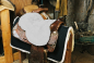 Preview: Sattelsitzbezug western Lammfell silber hellgrau