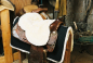 Preview: Sattelsitzbezug western Lammfell weiss