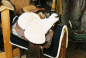 Preview: Sattelsitzbezug western Lammfell weiss