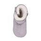 Preview: Lammfell Babyschuhe einfacher Klettverschluss grau-weiss-3