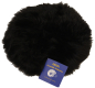 Preview: Sitzauflage aus Lammfell hochwollig rund 34cm schwarz