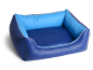 Preview: ADViN Kunstleder Hundebett marine-hellblau 90x70 cm