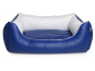Preview: ADViN Kunstleder Hundebett marine-weiss 110 x 90 cm