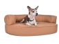 Preview: Hundebett Atlanta Kunstleder 130x110 cm hellbraun