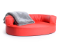 Preview: Hundebett Atlanta Kunstleder 110x90 cm rot