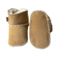 Preview: Lammfell Babyschuhe einfacher Klettverschluss beige