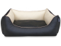 Preview: ADViN Kunstleder Hundebett schwarz-creme 110 x 90 cm