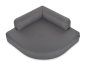 Preview: Hundebett Esquina Kunstleder 80x80 silber-2
