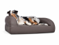 Preview: Flo Select+ Hundebett Kunstleder gesteppt 90x70 cm taupe