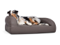 Preview: Flo Select+ Hundebett Kunstleder gesteppt 110x90 cm taupe