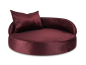 Preview: Hundebett Island Velvetline BORDEAUX Ø 70cm-1