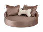 Preview: Hundebett Island Velvetline HELLBRAUN Ø 70cm-01