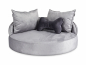 Preview: Hundebett Island Velvetline SILBER Ø 85cm-1