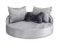 Preview: Hundebett Island Velvetline SILBER Ø 100cm-1