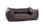 Preview: World Hundebett Kunstleder braun 90x70 cm
