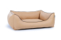 Preview: World Hundebett Kunstleder hellbraun 130x110 cm