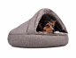 Preview: Hundebett Shell Fake Fur 75x75cm graubeige