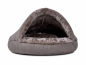Preview: Hundebett Shell Fake Fur 90x90 cm graubeige