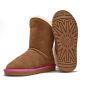 Preview: Lammfell Boots Stiefel Lara Pink-1