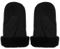 Preview: Fäustlinge Lammfell Lederhandschuhe schwarz