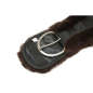 Preview: Lammfell Konturgurt Western Sattelgurt Gurt schwarz-Fell mocca-2