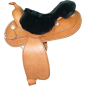 Preview: Sattelsitzbezug western Lammfell schwarz
