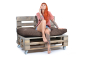 Preview: Palettenkissen-Matratzenkissen-Softline 120x80x12 braun