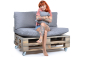 Preview: Palettenkissen-Matratzenkissen-Softline 120x80x12 silber