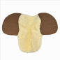 Preview: Satteldecke aus Lammfell Stofffarbe camel