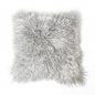 Preview: Tibet Lammfell Kissen Kissenhülle silber grau (Tops)