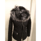 Preview: Tibet Lammfell Kragen 75 cm schwarz Tops