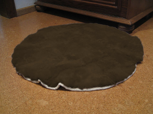 Teppich Hundebett Katzenbett Patch rund mocca (dunkelbraun)