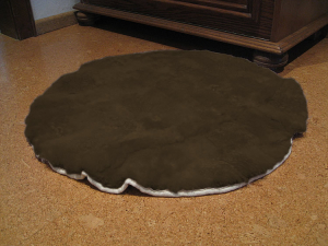 Teppich Hundebett Katzenbett rund mocca
