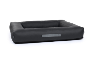 Montreal Hundebett Kunstleder schwarz 130x110 cm