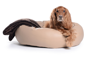 K-Nax Hundebett Kunstleder 60 cm hellbraun