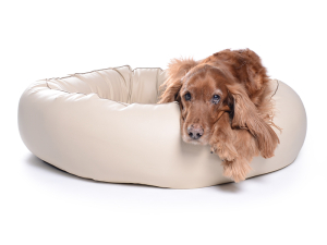K-Nax Hundebett Kunstleder 60 cm creme