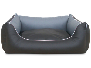 ADViN Kunstleder Hundebett schwarz-grau 90x70 cm