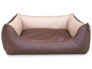 ADViN Kunstleder Hundebett braun-hellbraun