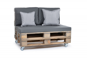 Palettenrückenkissen Sunline Uni 60x44x20 grau-2