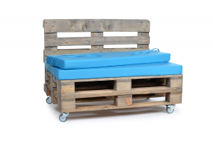 Palettenrückenkissen Sunline Uni 120x42x8 blau