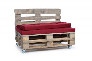 Palettenrückenkissen Sunline Uni 120x42x8 bordeaux