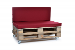 Palettenrückenkissen Sunline Uni 120x42x8 bordeaux-1