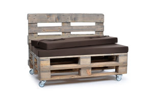 Palettenrückenkissen Sunline Uni 120x42x8 braun
