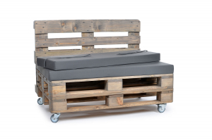 Palettenrückenkissen Sunline Uni 120x42x8 grau