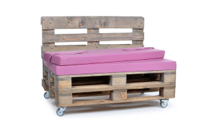 Palettenrückenkissen Sunline Uni 120x42x8 pink